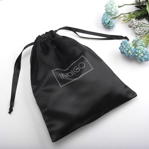 Sac en satin de haute qualité avec cordon de serrage pour vêtements et perruques, avec impression de logo, sacs d'emballage personnalisés en satin avec fermeture éclair - Product Image 6