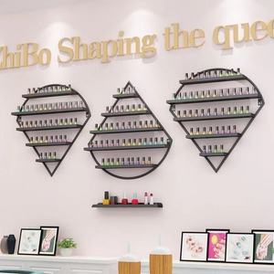 Estante de Pared para Salón de Uñas, Soporte de Pared para Esmaltes de Uñas, Estante de Almacenamiento de Esmaltes de Uñas de Hierro, Exhibidor de Esmaltes de Uñas Dorado - Product Image 5