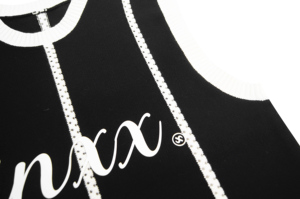 Custom <strong>Men's</strong> Casual Monogram Embroidered Black and <strong>White</strong> Knitted ODM off Shoulder Summer Sweater <strong>Vest</strong> - Product Image 3
