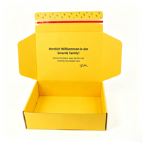 Boîtes d'expédition personnalisées à bande déchirable pour e-commerce, boîtes postales en carton ondulé avec logo personnalisé et poignée pour cadeaux