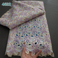 Tissus en dentelle guipure africaine 2025 de haute qualité nigériane soluble dans l'eau 5 yards pour robes de soirée femme 4632