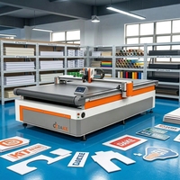 Máquina de corte CNC oscilante con cuchilla de arrastre para vinilo, fieltro, material publicitario autoadhesivo y cartón.