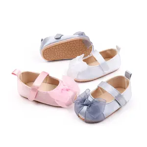 Cute Baby Patent Leather First Walker Shoes for Girl 2024 Infant Newborn Festival Spring Autumn Bow Princess Dress No-Slip Shoes
