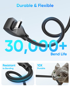 สายชาร์จเร็ว USB C 60W แบบถักทำจากไนลอนมาตรฐาน CE ROHS สายเคเบิล USB แบบปรับแต่งได้รับประกัน3ปีเป็นมิตรกับสิ่งแวดล้อม - Product Image 4