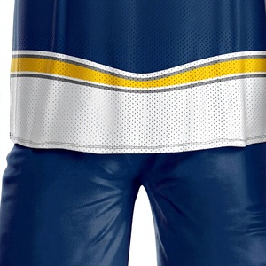 Uniforme de Hockey sobre Hielo LONG MISSION INDUSTRY para Hombre, Ropa de Práctica Azul, Blanca y Amarilla, Impresión por Sublimación, Transpirable, 100% Poliéster, para Adultos - Product Image 6