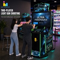 Machine d'arcade de tir à pistolets lumineux pour deux joueurs AMA, à monnayeur, sur le thème des extraterrestres, pour parc d'attractions