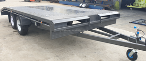 Remorques porte-voitures 4,5T, remorques à plateau plat, remorques pour machines lourdes avec freins et rampe - Product Image 2