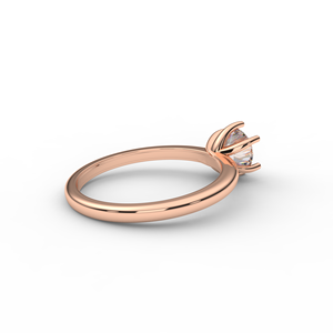 Bague de fiançailles classique en or rose 14 carats avec diamant rond de laboratoire - Product Image 3