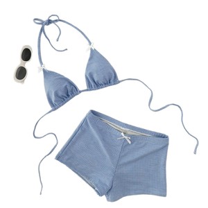 Ensemble <span class=keywords><strong>de</strong></span> bikini à nœud papillon, <span class=keywords><strong>maillot</strong></span> <span class=keywords><strong>de</strong></span> <span class=keywords><strong>bain</strong></span> sexy à <span class=keywords><strong>taille</strong></span> <span class=keywords><strong>haute</strong></span> pour femmes - Product Image 5