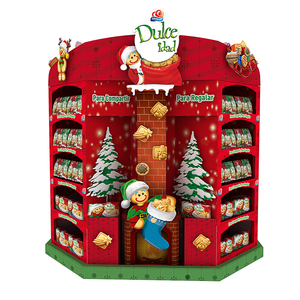 Tùy chỉnh bán lẻ điểm bán các tông thực phẩm ăn nhẹ giấy carton hiển thị giá đứng các tông Cây giáng sinh Pallet hiển thị - Product Image 2