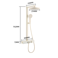 Ensembles de mitigeurs de douche de salle de bain en laiton moderne Installation facile Système de robinet de douche exposé à jet supérieur à pluie chaude et froide blanche