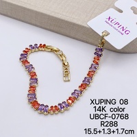 Bracelet Xuping Jewelry, couleur or 14 carats, bracelet tennis, vente en gros, styles multiples, bracelets à breloques incrustés de CZ synthétique pour femmes