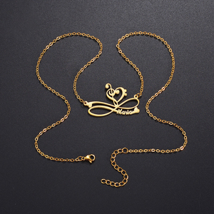 Personalized Custom Name Necklace Note Heart Adorn Hollow Pendant Gold Plated Stainless Steel for Women Men UIONEN 2066 - Product Image 3