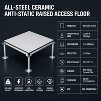 Panneau de plancher surélevé ESD en acier, ciment et céramique 600x600 pour centre de données, salle de serveurs, salle blanche SENMAI