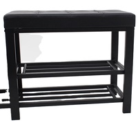 Cuir PVC sur mesure En Métal En Acier Étagères À Chaussures Banc De Rangement Organisateur Titulaire Porte À Porte D'entrée