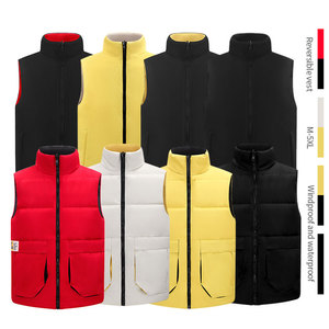 Chaleco de algodón de doble cara resistente al frío de invierno personalizado de alta calidad para hombres al aire libre chaleco deportivo sin mangas de trabajo con múltiples bolsillos - Product Image 1