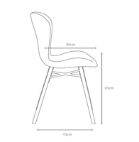 Chaise rétro en PU à prix d'usine avec dossier cintrée à surpiqûres contrastées et pieds en métal noir robustes pour bistrot et cuisine (vente en gros)