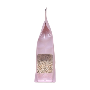 Plastic Ziplock Flat Bottom Bag <strong>Snack</strong> Food <strong>Packaging</strong> Stand up Nuts Pouch Zipper Coffee Bean Bags With Side Transparent Window - Product Image 3