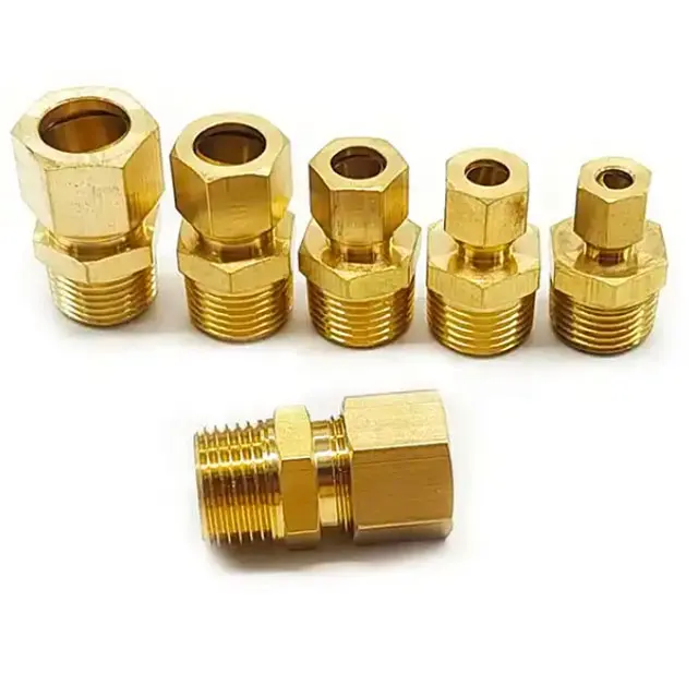 공장 가격 황동 압축 유니온 튜브 피팅 3/8 OD x 1/2 NPT/ 8mm