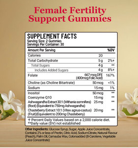 Gomitas de Apoyo a la Fertilidad Femenina de Marca Privada OEM Winstown, Sabor a Melocotón, Folato, Inositol, CoQ10, Suplemento para el Equilibrio Hormonal - Product Image 6