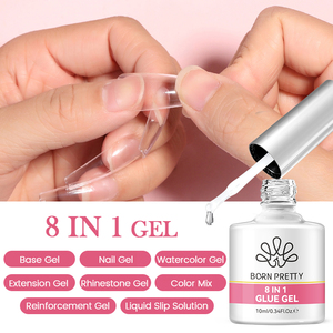 BORN PRETTY Gel Adhesivo <span class=keywords><strong>para</strong></span> <span class=keywords><strong>Uñas</strong></span> 8 en 1, Esmalte de <span class=keywords><strong>Uñas</strong></span> Transparente Semipermanente <span class=keywords><strong>para</strong></span> Puntas de <span class=keywords><strong>Uñas</strong></span>, Gel Base <span class=keywords><strong>para</strong></span> Pegar Diamantes de Imitación, Mezcla de Colores - Product Image 4