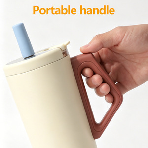 Gobelet isotherme en acier inoxydable 16 oz, anti-fuite, avec poignée, pour utilisation en voiture - Product Image 4