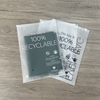 Sac d'emballage pour vêtements en plastique à fermeture éclair givré écologique, sac à fermeture éclair en PE, sac à fermeture éclair avec votre logo pour les vêtements