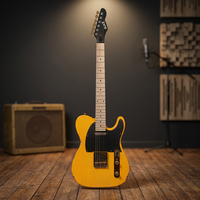 Guitare électrique Slick Guitar SL55KM, corps en frêne massif noir vieilli, micros Alnico, cop1