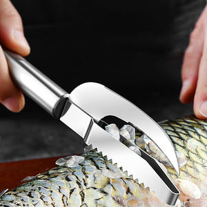 Vente en gros LMK059 Accessoires de cuisine Écailleur à poisson en acier inoxydable, nettoyeur, éplucheur, coupe-écailles - Product Image 2