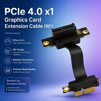 Cable de Extensión Riser para GPU PCIe 4.0 X1, 16Gbps de Alta Velocidad, Ángulo Recto de 90 Grados, Cable Flexible Blindado, Montaje Vertical, Servidor NAS