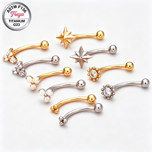 Bijoux <span class=keywords><strong>de</strong></span> piercing haut <span class=keywords><strong>de</strong></span> gamme <span class=keywords><strong>en</strong></span> alliage <span class=keywords><strong>de</strong></span> titane F136 et G23, pour sourcil, oreille, Daith, Strud et anneau <span class=keywords><strong>de</strong></span> nombril, style simple et basique - Product Image 6