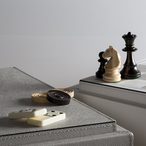 Scatola da gioco quattro in uno scacchiera in pelle per bambini con Backgammon monopolity Go Board-per regalo di Natale e Halloween - Product Image 5