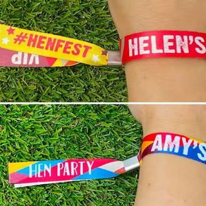 สายรัดข้อมือผ้าทอแบบกำหนดเองสำหรับงานเทศกาล ใช้ครั้งเดียว สำหรับกิจกรรมส่งเสริมการขาย - Product Image 4