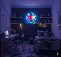 Lampe Néon USB Ocean World Porthole pour Salle de Jeux, Chambre à Coucher, Anniversaire, Fête de Mariage