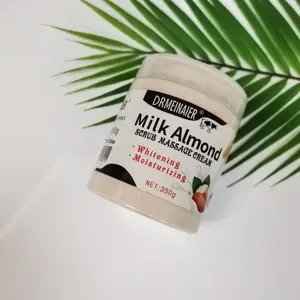 Hot sale Milk Almond Scrub Cream Moisturizing Whitening Face Body Exfoliating Massage Shea Butter