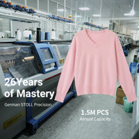 Pull léger à col rond pour femme en cachemire 100% personnalisé, tricoté à la machine Stoll allemande, luxe discret, vente en gros OEM
