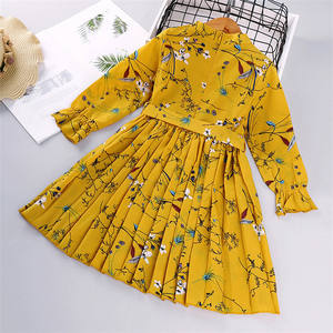 Vestidos de Primavera para Adolescentes, Vestido de Princesa con Estampado Floral, Manga Larga, Plisado y Volantes, Vestido Infantil de Estilo Retro para Otoño - Product Image 2