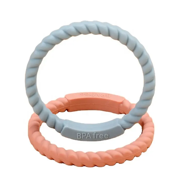 Bán buôn BPA free mềm nhiệt Resident Silicone bé teethers Vòng đeo tay cho mọc răng bé