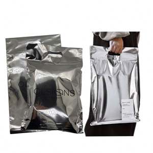 Custom LOGO Premium Silver <b>Mailer</b> Bag with Handle & Aluminum Mailing Pouches - Sturdy <b>Shipping</b> Envelopes for E-commerce - Product Image 1