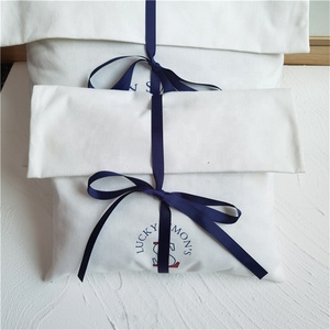 Chuanghua Custom Logo Printed Canvas Cotton Jewelry Pouch With Ribbon <b>Envelope</b> <b>Gift</b> Packaging Bag - Product Image 6