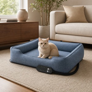 Coussin chauffant électrique ZT pour chiens et chats, lit pour animaux de compagnie avec contrôle de la température et minuterie - Product Image 1