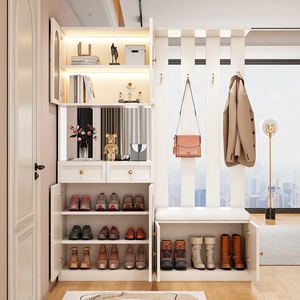 Meuble à chaussures minimaliste moderne pour entrée, armoire de couloir intégrée, cloison de séparation de luxe pour entrée de maison, séparateur de salon - Product Image 3