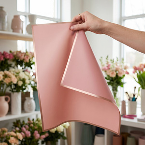 Papier d'emballage floral en film OPP mat 56x56cm, couleur macaron, imperméable, pour la décoration et l'emballage de bouquets de roses fraîches - Product Image 3