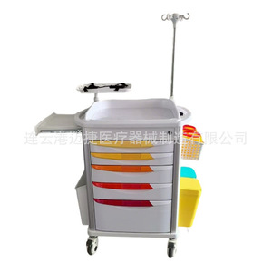Carrito de Suministro de Medicamentos de Emergencia Kangyaoshi, 5 Cajones, Mueble de Hospital de ABS con Ruedas, Diseño Conveniente - Product Image 2
