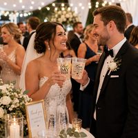 Moule en plastique pour 100 gobelets en plastique jetables de 12 oz pour mariage, 2 designs : « Meilleur jour de ma vie » et « Amour et rire » pour mariages