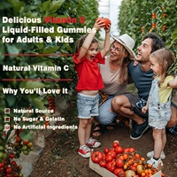 Gummies véganes OEM à la vitamine C, fourrées avec 1200 mg de mélange de fruits et baies lyophilisés, supplément de collagène à base d'aliments entiers