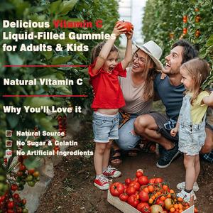 OEM Vitamin C Gummies Vegan Center diisi dengan 1200mg Frozen-kering buah & beri campuran seluruh makanan suplemen kolagen - Product Image 4