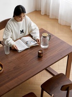 Ensemble de table et de chaises de salle à manger en bois massif moderne et simple en noyer noir, gain de place, 5 pièces, meubles de salon