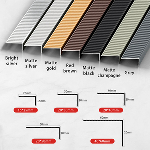 Profilé de marche d'escalier antidérapant en alliage d'aluminium robuste, disponible en plusieurs couleurs, pour la décoration de sols et la finition des bords de marches - Product Image 5