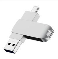Flashdisk 2 in 1 Tipe C Stick Pendrive 16Gb 32Gb 64Gb Kecepatan Tinggi USB 2.0 3.1 Flash Drive Swivel OTG